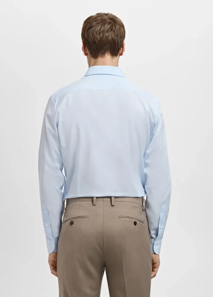 Chemise de costume slim fit en popeline de coton