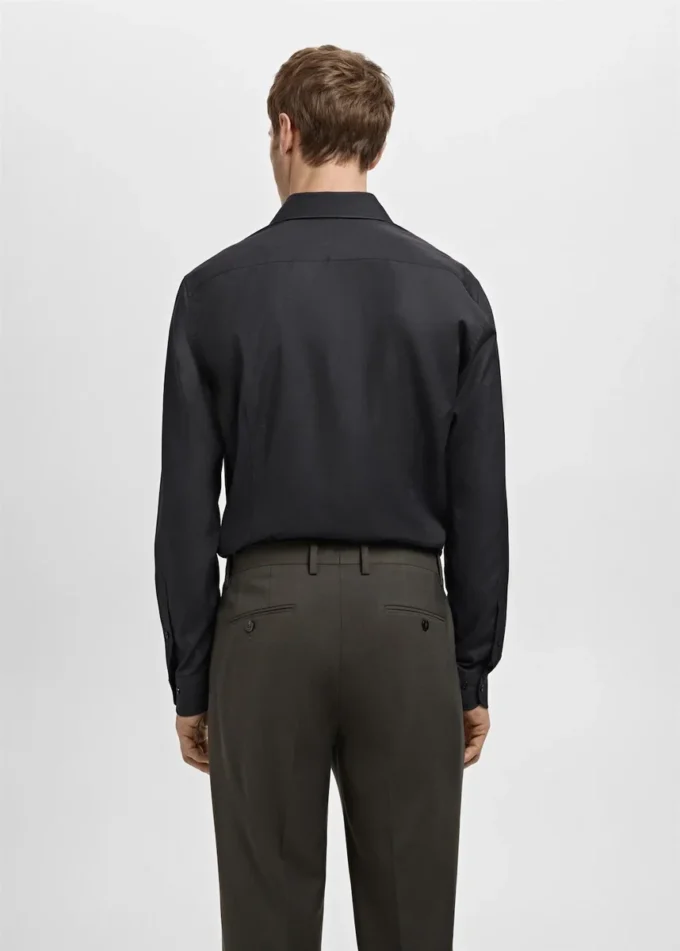 Chemise de costume slim fit en popeline de coton