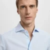 Chemise de costume slim fit en popeline de coton