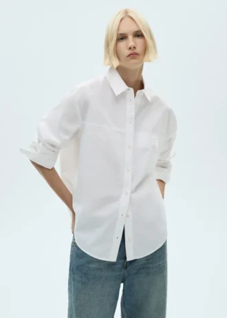Chemise en coton avec bouton décoratif