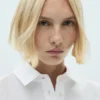 Chemise en coton avec bouton décoratif