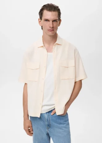 Chemise en coton coupe classique avec poche