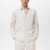Chemise en coton et lin mélangés