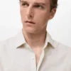 Chemise en coton et lin mélangés