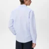 Chemise en coton et lin à rayures, coupe classique