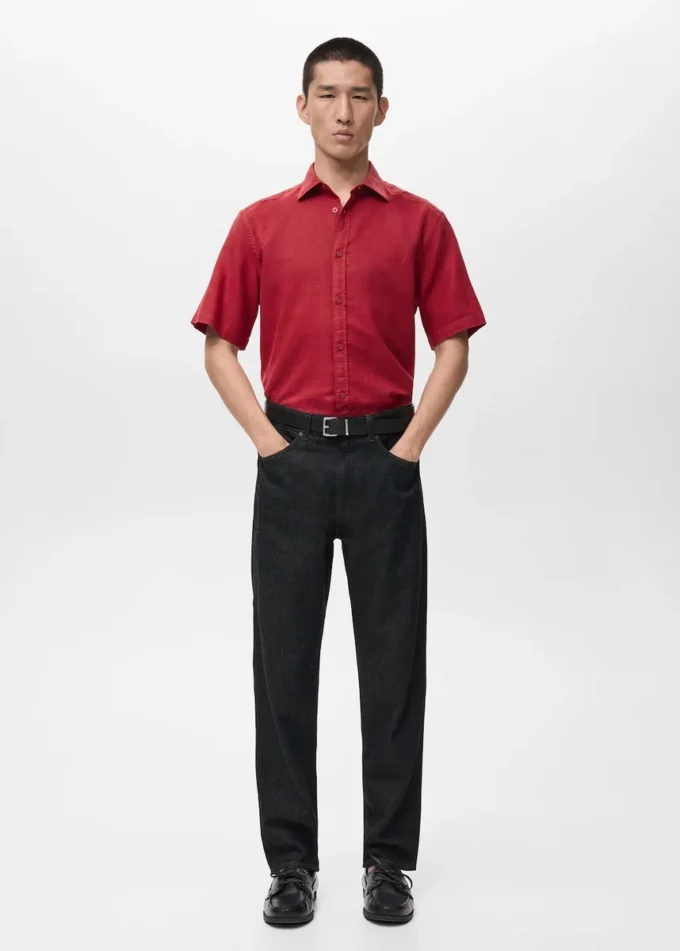 Chemise en coton à manches courtes