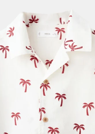 Chemise en coton à motif palmiers