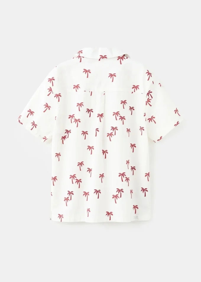 Chemise en coton à motif palmiers