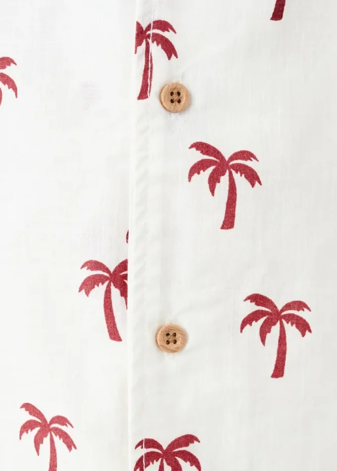 Chemise en coton à motif palmiers