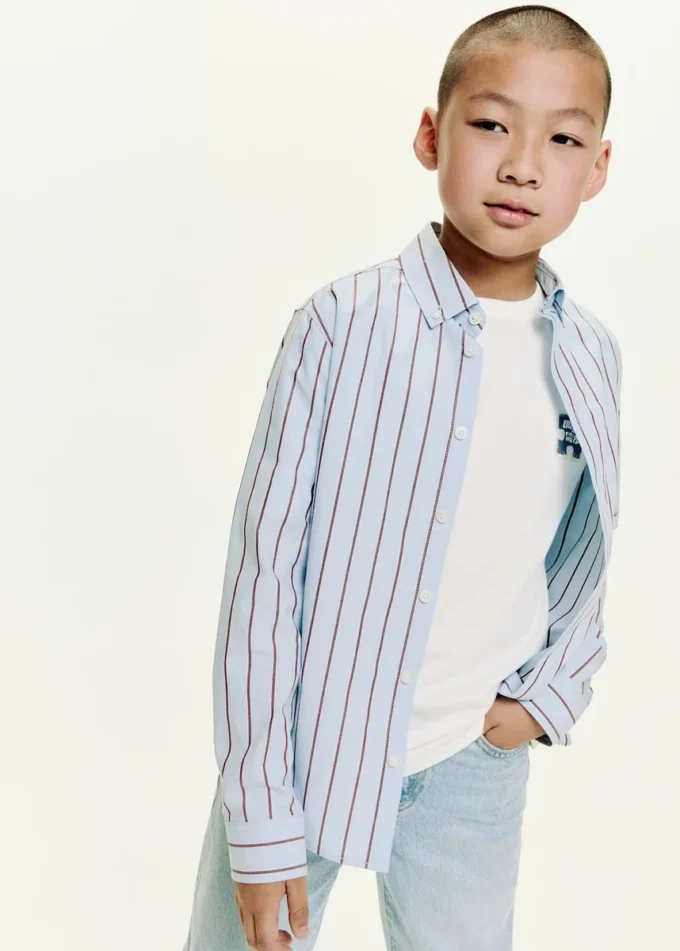 Chemise en coton rayé