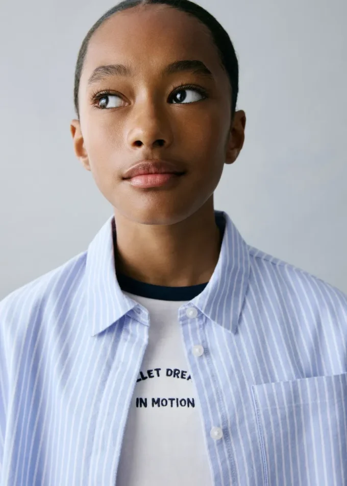 Chemise en coton rayé