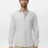 Chemise en coton rayée coupe classique