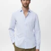 Chemise en coton rayée coupe classique