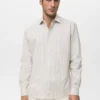 Chemise en coton rayée coupe classique