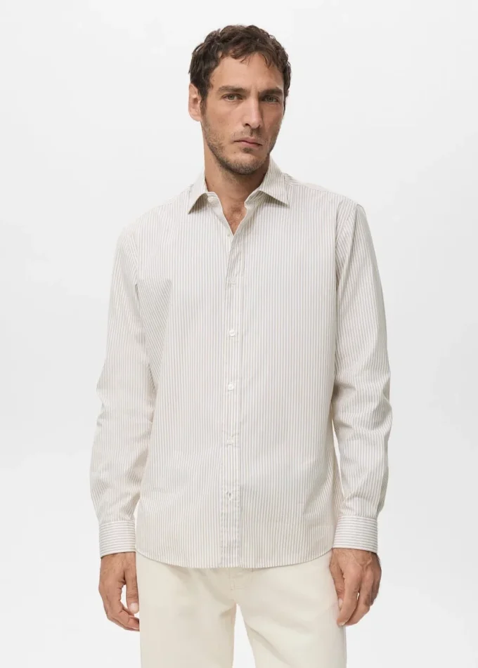 Chemise en coton rayée coupe classique