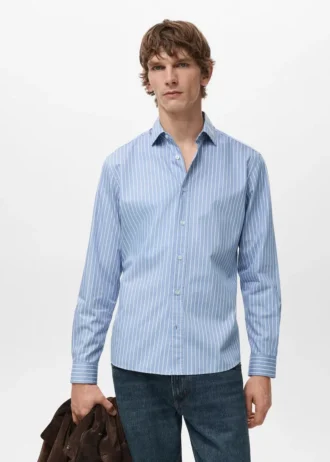 Chemise en coton rayée coupe classique