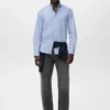 Chemise en coton rayée coupe classique