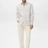 Chemise en coton rayée coupe classique
