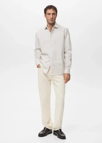 Chemise en coton rayée coupe classique Chemise en coton rayée coupe classique