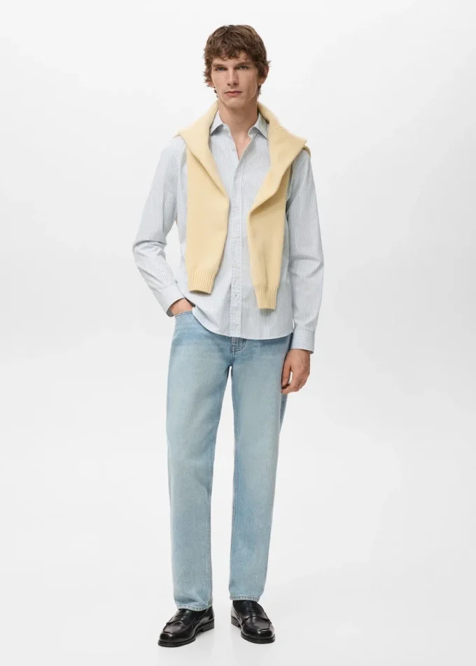 Chemise en coton rayée coupe classique