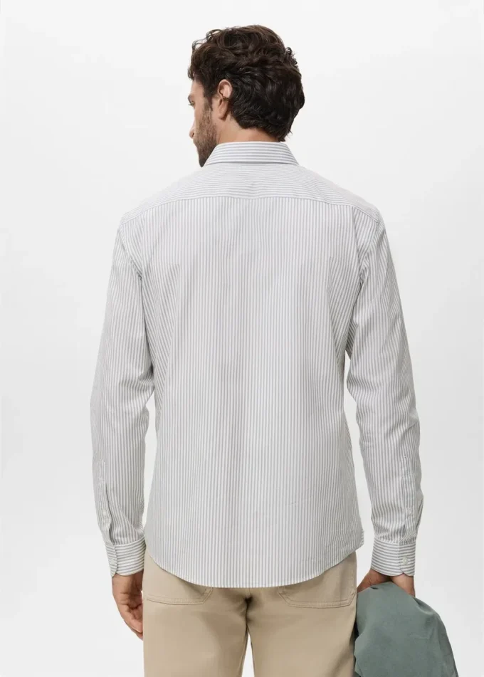 Chemise en coton rayée coupe classique