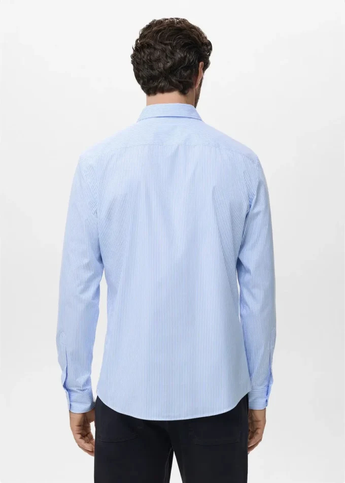 Chemise en coton rayée coupe classique