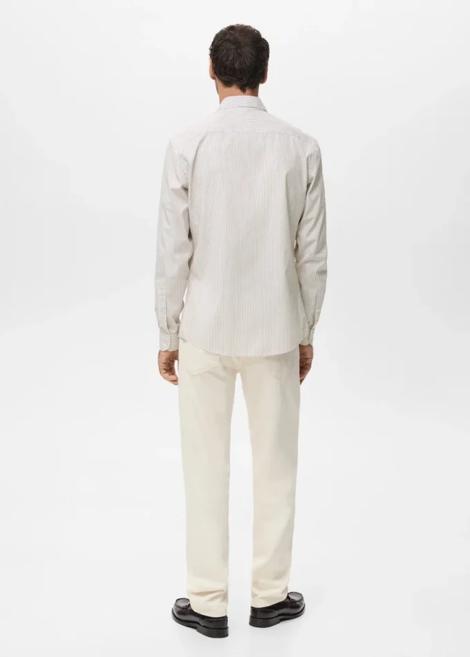 Chemise en coton rayée coupe classique