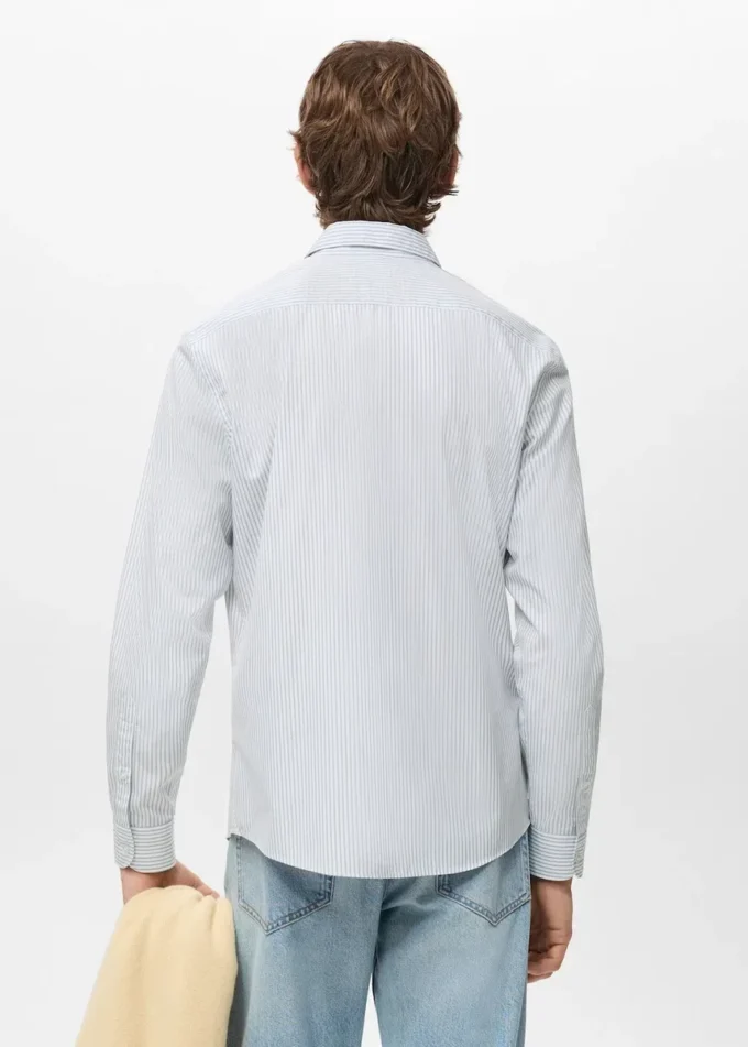 Chemise en coton rayée coupe classique