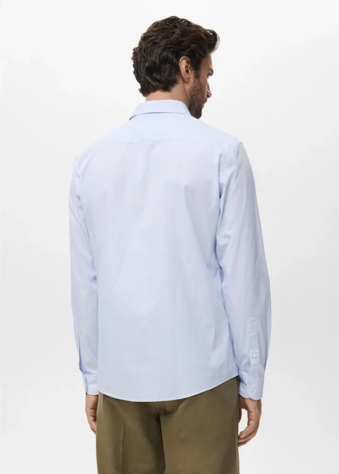 Chemise en coton rayée coupe classique