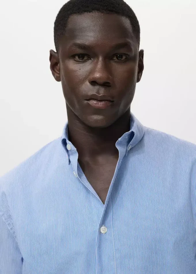 Chemise en coton rayée coupe classique