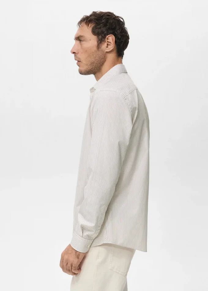 Chemise en coton rayée coupe classique