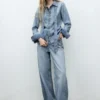 Chemise en denim avec nœud Chemise en denim avec nœud