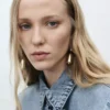 Chemise en denim avec nœud Chemise en denim avec nœud