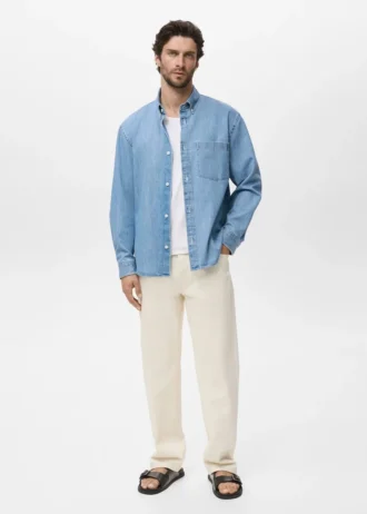 Chemise en denim avec poche