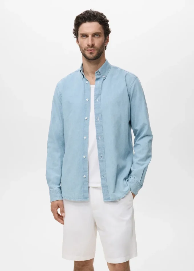 Chemise en denim coupe classique