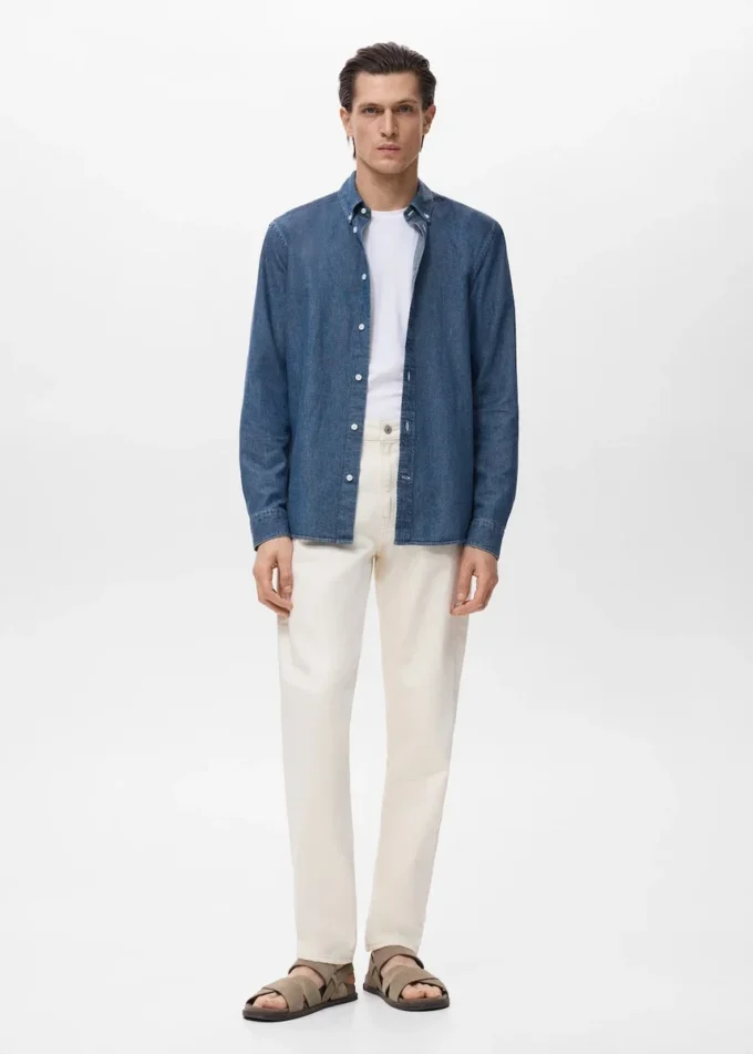 Chemise en denim coupe classique