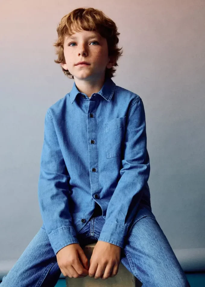 Chemise en denim de coton