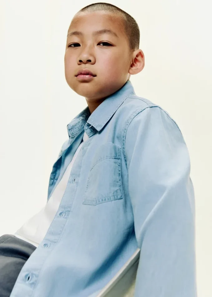 Chemise en denim de coton