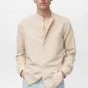 Chemise en lin à col mao