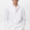 Chemise en lin à col mao