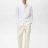 Chemise en lin à col mao