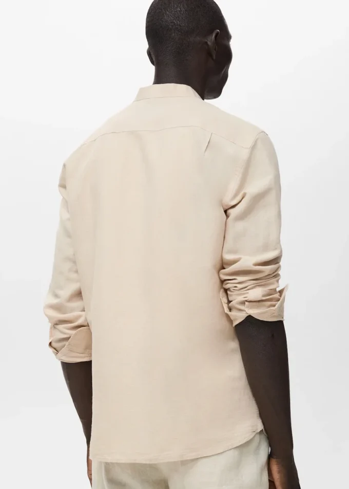 Chemise en lin à col mao