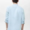Chemise en lin à col mao