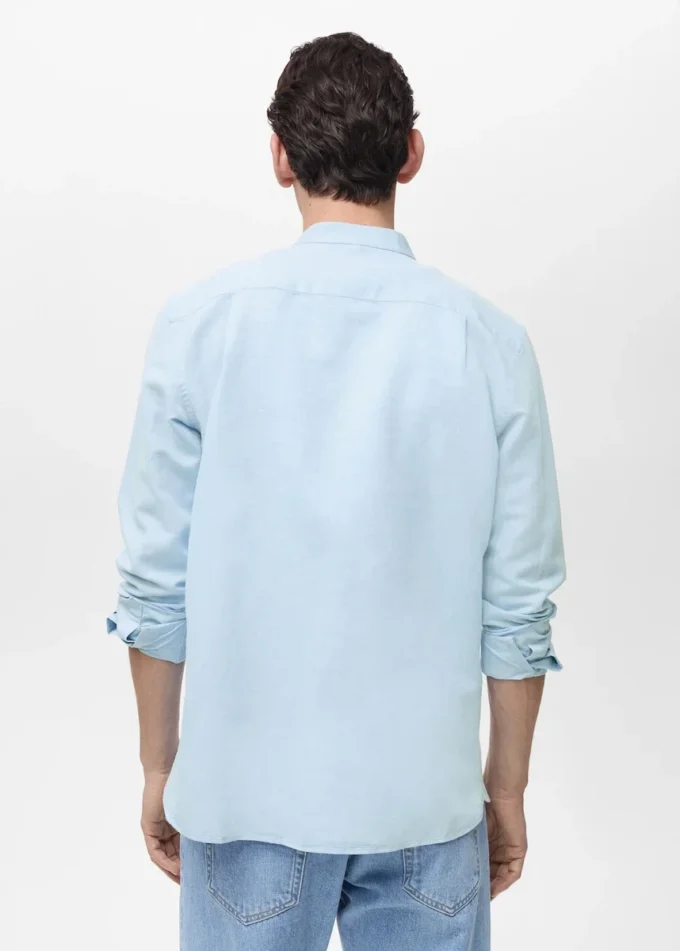 Chemise en lin à col mao