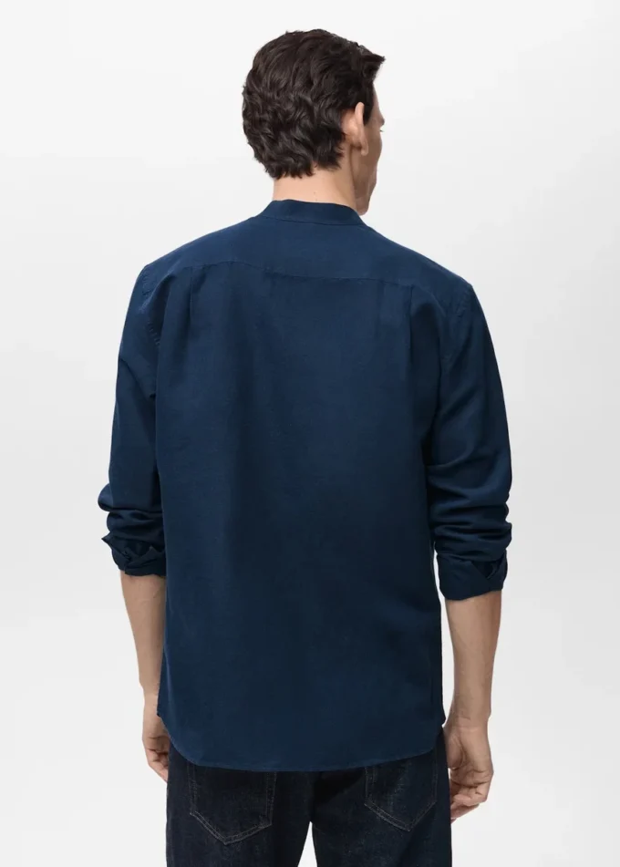 Chemise en lin à col mao