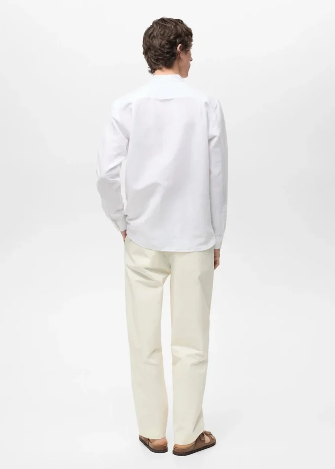 Chemise en lin à col mao