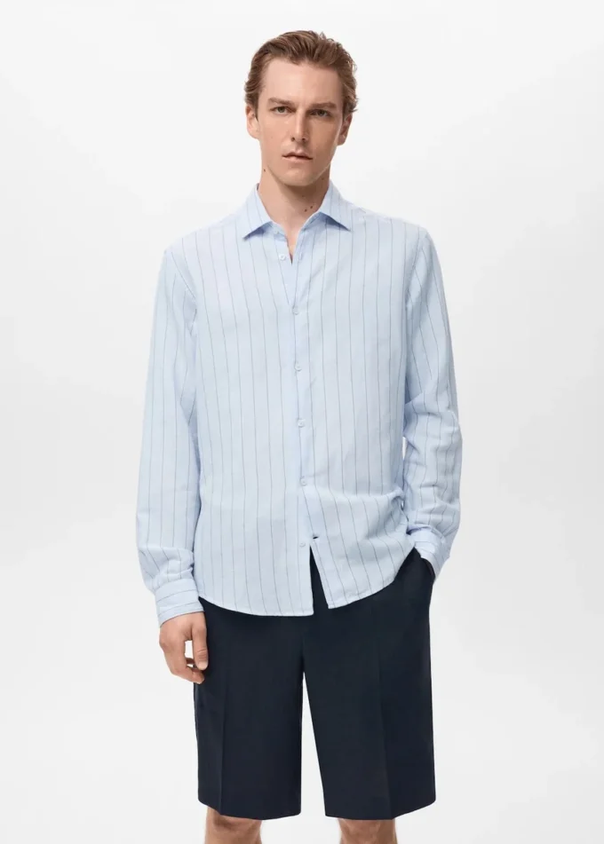 Chemise en lin à fines rayures Chemise en lin à fines rayures