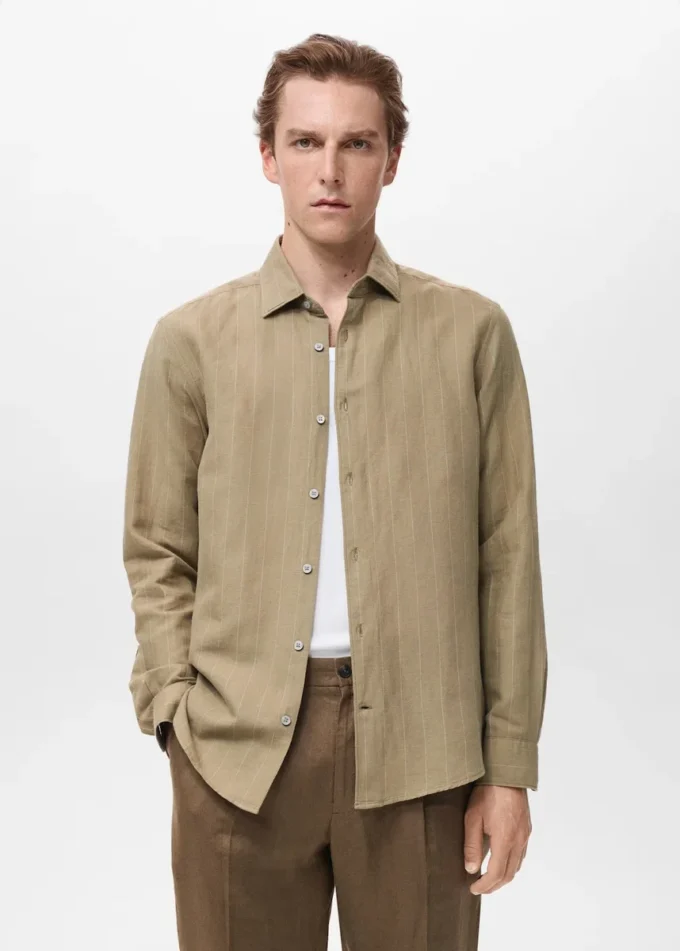 Chemise en lin à fines rayures Chemise en lin à fines rayures