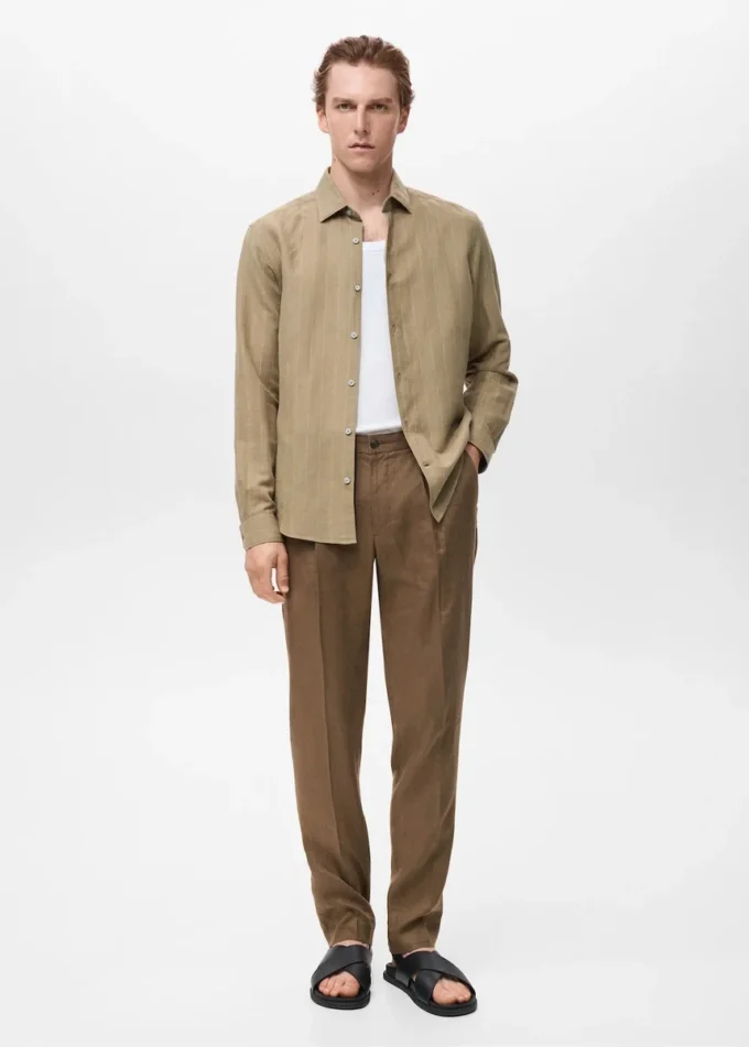 Chemise en lin à fines rayures Chemise en lin à fines rayures