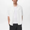 Chemise en lin mélangé à coupe classique
